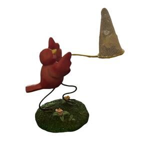 Russ Berrie Tweet Along With Me Figurine #11686 Red Bird w/Butterfly Net
